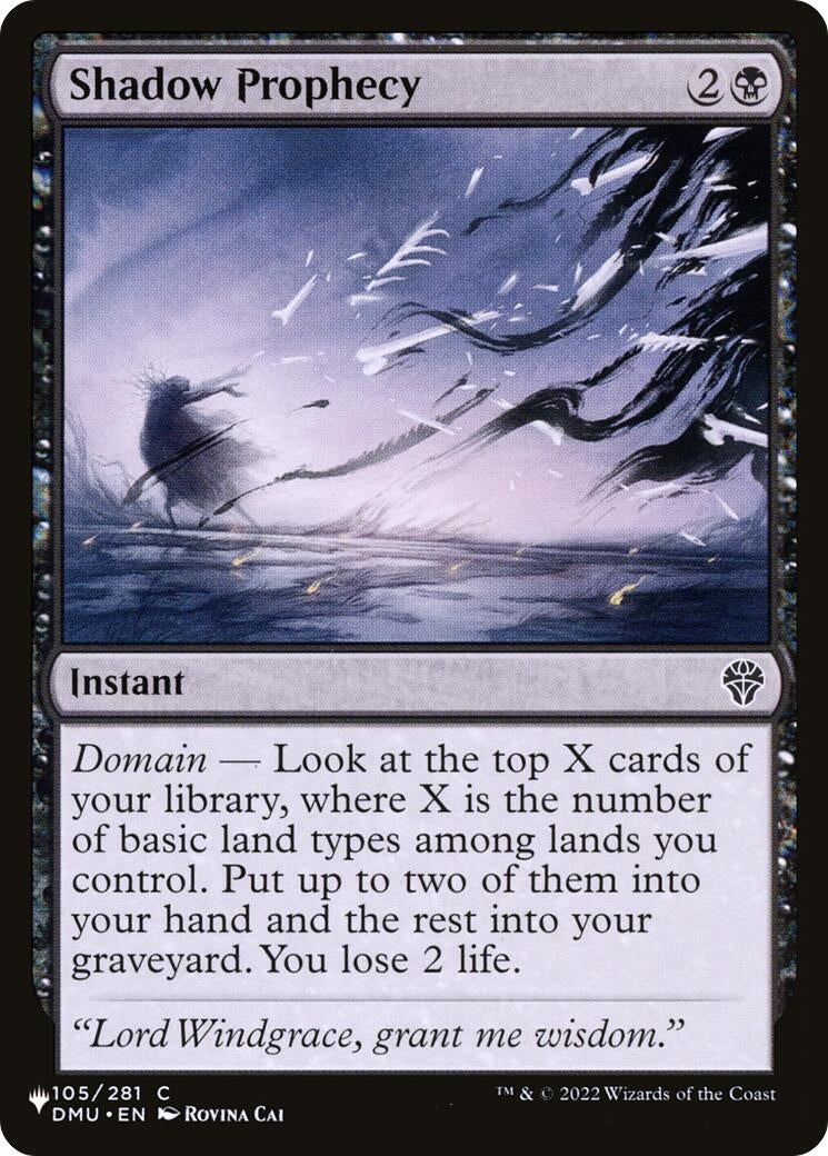 Shadow Prophecy (105/281) (The List Reprints)