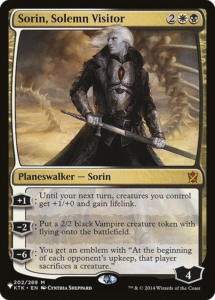 Sorin, Solemn Visitor (202/269) (The List Reprints)