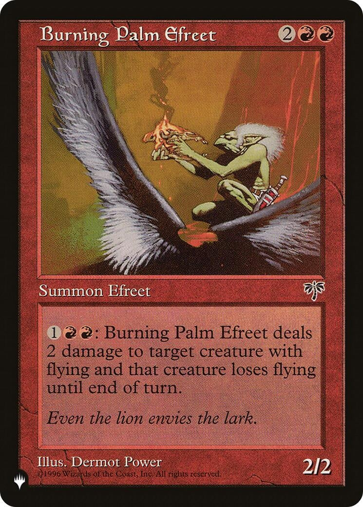 Burning Palm Efreet (The List Reprints)