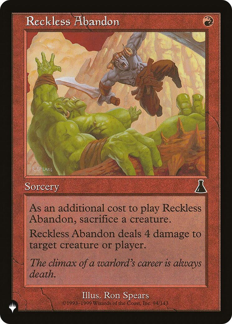 Reckless Abandon (94/143) (The List Reprints)