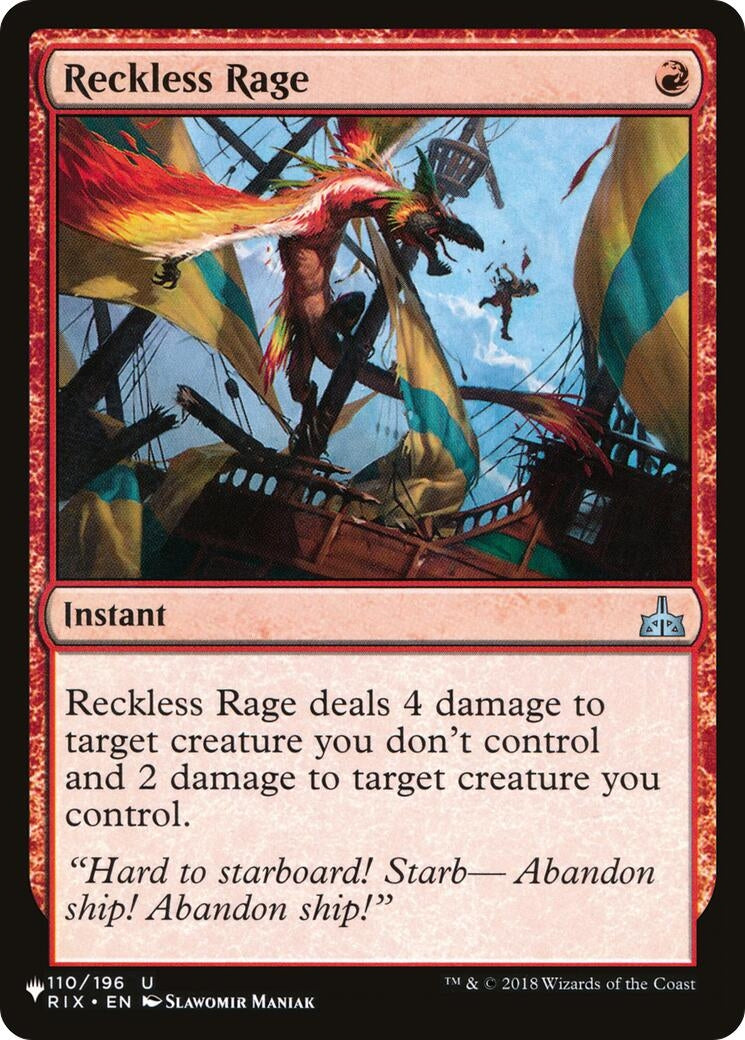 Reckless Rage (110/196) (The List Reprints)