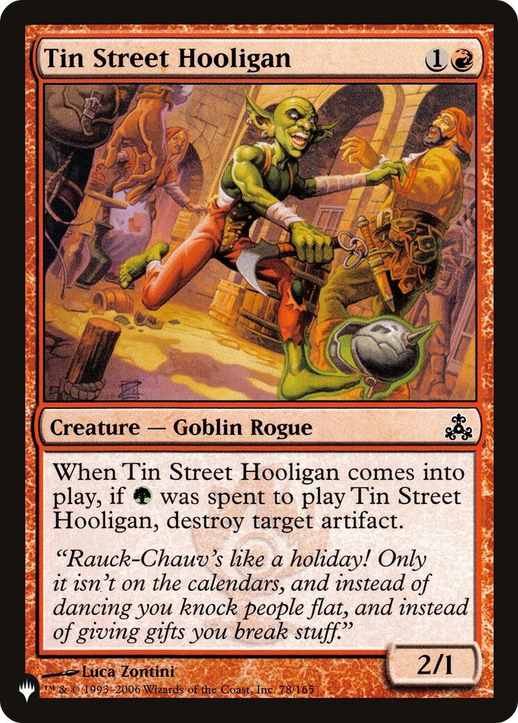 Tin Street Hooligan (78/165) (The List Reprints)