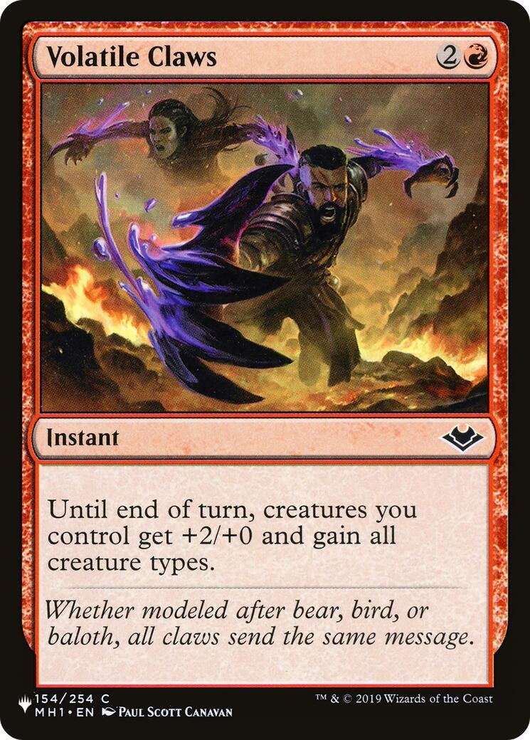 Image for Volatile Claws (154/254) - Magic: The Gathering