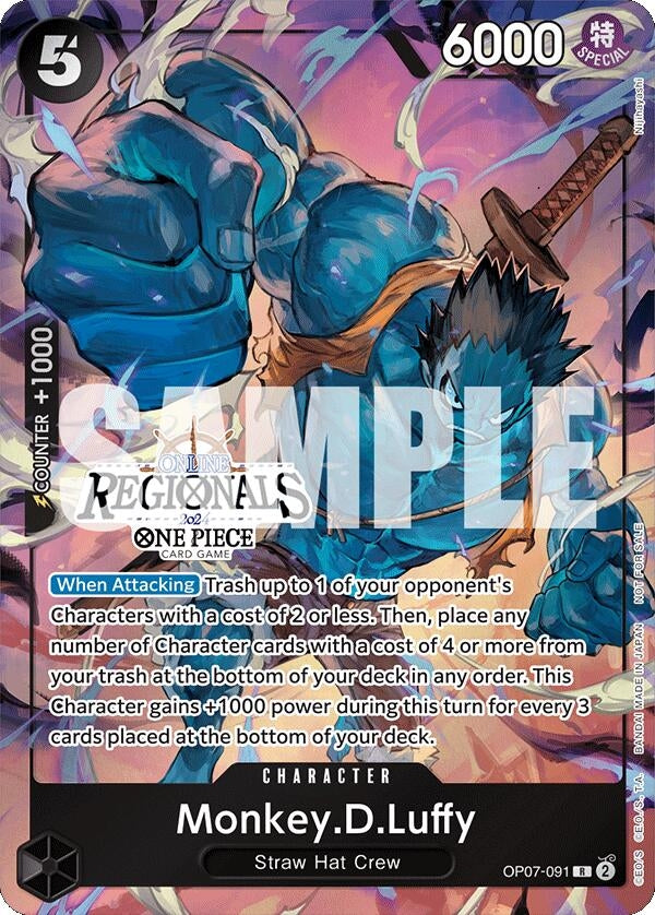 Image for Monkey.D.Luffy (091) (Online Regional 2024 Vol. 3) (OP07-091) (One Piece Promotion Cards) - One Piece Card Game