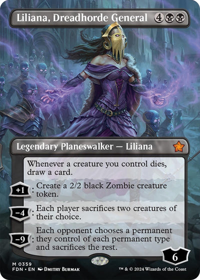 Liliana, Dreadhorde General (Borderless) (359) (Foundations) (FDN)