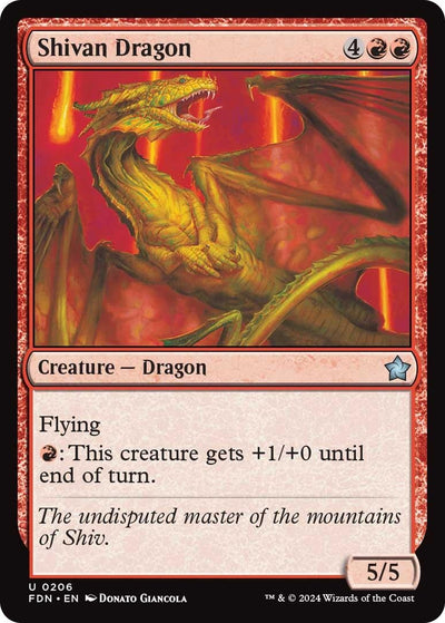Shivan Dragon (206) (Foundations) (FDN)