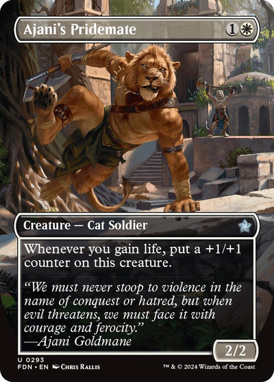 Ajani's Pridemate (Borderless) (293) (Foundations) (FDN)