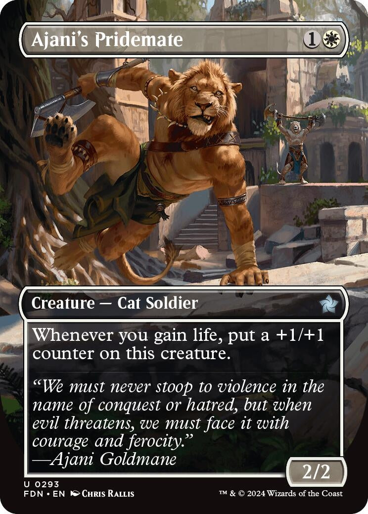 Ajani's Pridemate (Borderless) (293) (Foundations) (FDN)