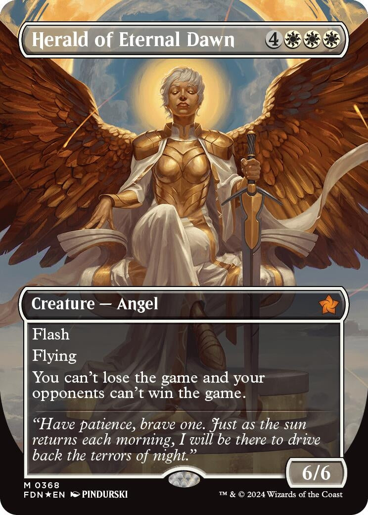 Herald of Eternal Dawn (Borderless) (Mana Foil) (368) (Foundations)