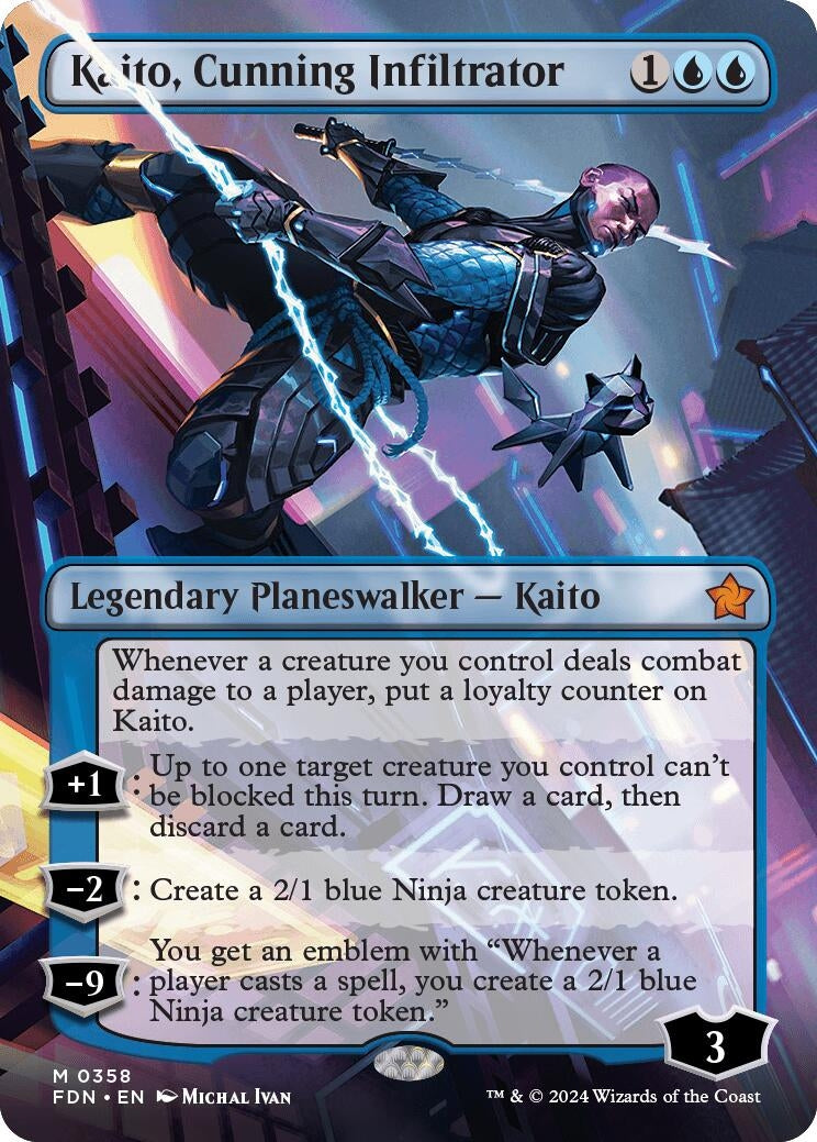 Kaito, Cunning Infiltrator (Borderless) (358) (Foundations) (FDN)