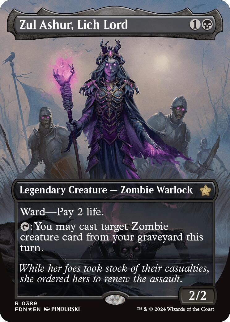Zul Ashur, Lich Lord (Borderless) (Mana Foil) (389) (Foundations)