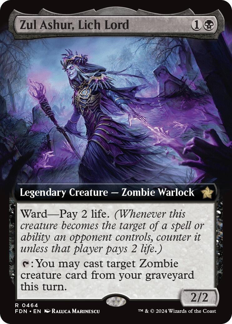 Zul Ashur, Lich Lord (Extended Art) (464) (Foundations) (FDN)