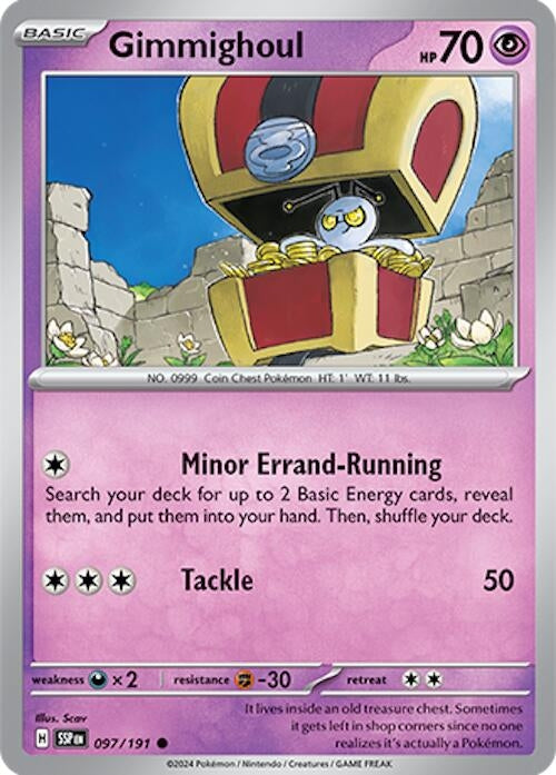 Image for Gimmighoul (097/191) (SV08: Surging Sparks) - Pokemon