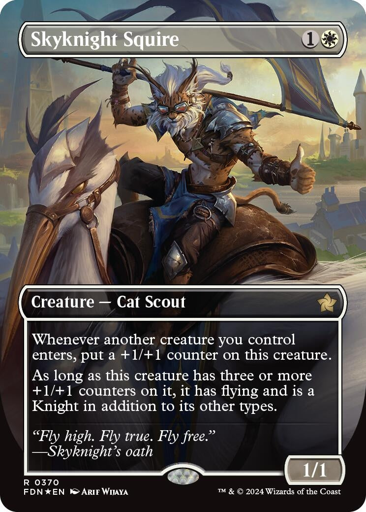 Skyknight Squire (Borderless) (Mana Foil) (370) (Foundations)