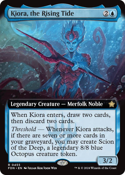 Kiora, the Rising Tide (Extended Art) (455) (Foundations) (FDN)