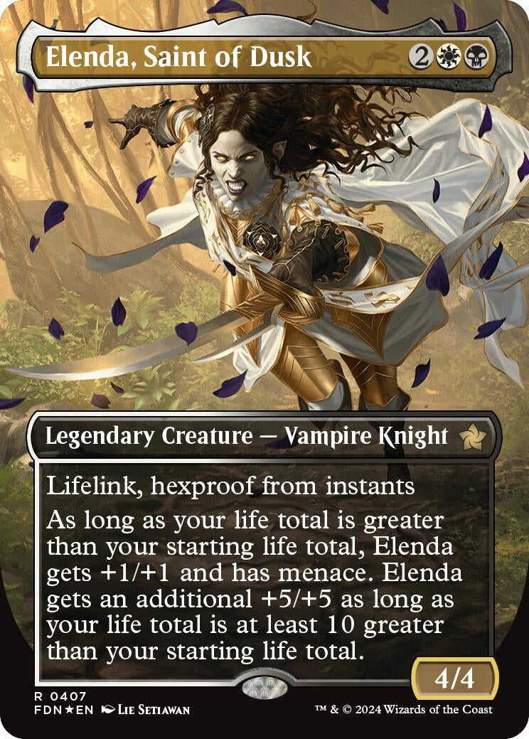 Elenda, Saint of Dusk (Borderless) (Mana Foil) (407) (Foundations)