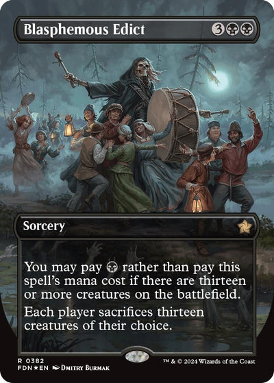 Blasphemous Edict (Borderless) (Mana Foil) (382) (Foundations)