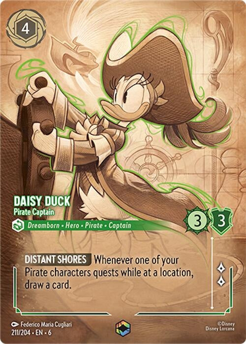 Daisy Duck - Pirate Captain (Enchanted) (211/204) (Azurite Sea)