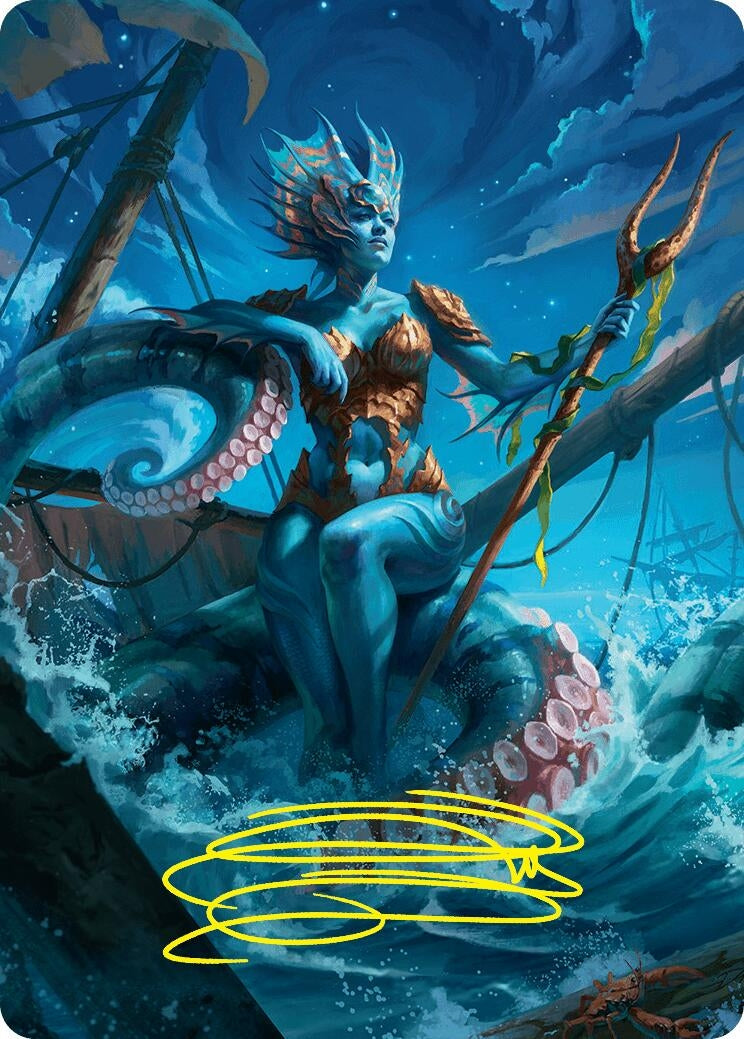 Kiora, the Rising Tide Art Card (30/54) (Gold-Stamped Signature) (30) (Art Series: Foundations)