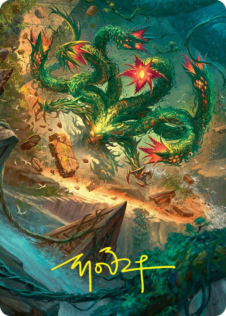Mossborn Hydra Art Card (42/54) (Gold-Stamped Signature) (42) (Art Series: Foundations)