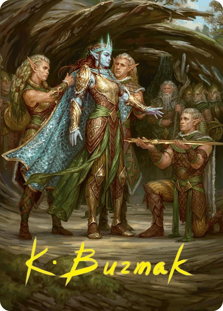 Lathril, Blade of the Elves Art Card (48/54) (Gold-Stamped Signature) (48) (Art Series: Foundations)