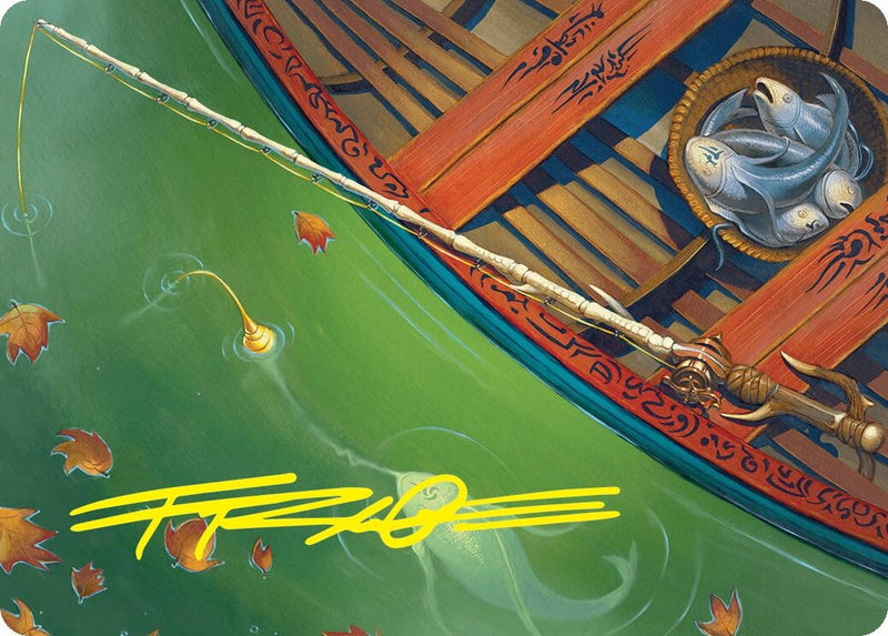 Fishing Pole Art Card (18/54) (Gold-Stamped Signature) (18) (Art Series: Foundations)