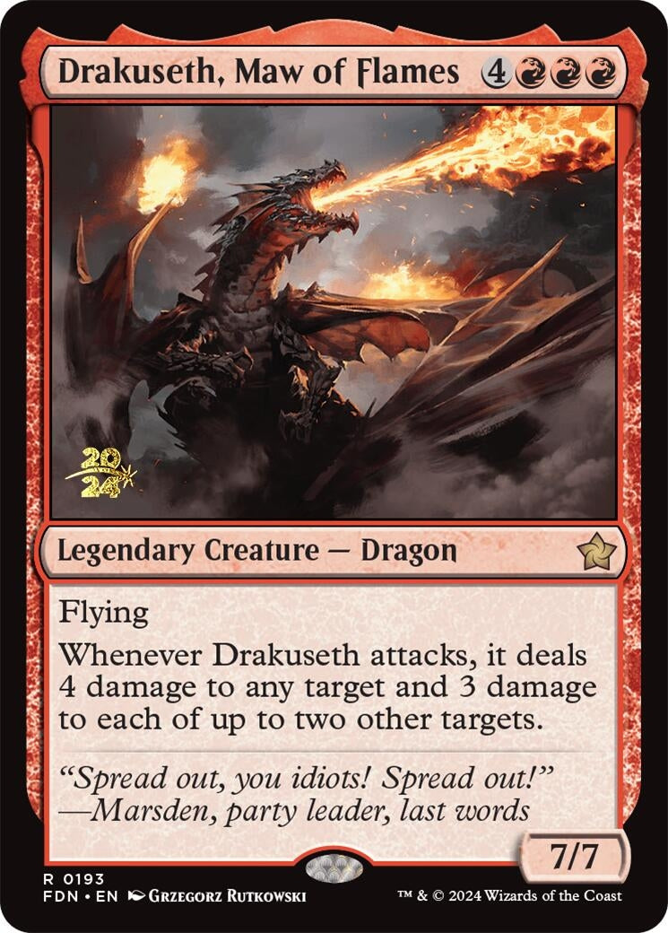Drakuseth, Maw of Flames (FDN) (193) (Prerelease Cards)