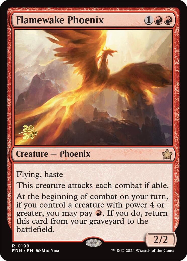 Flamewake Phoenix (FDN) (198) (Prerelease Cards)