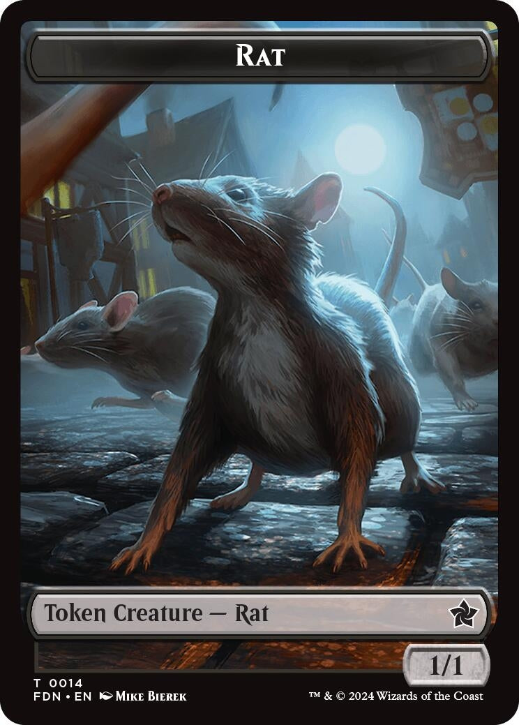 Rat (0014) // Zombie Double-Sided Token (14 // 15) (Foundations)