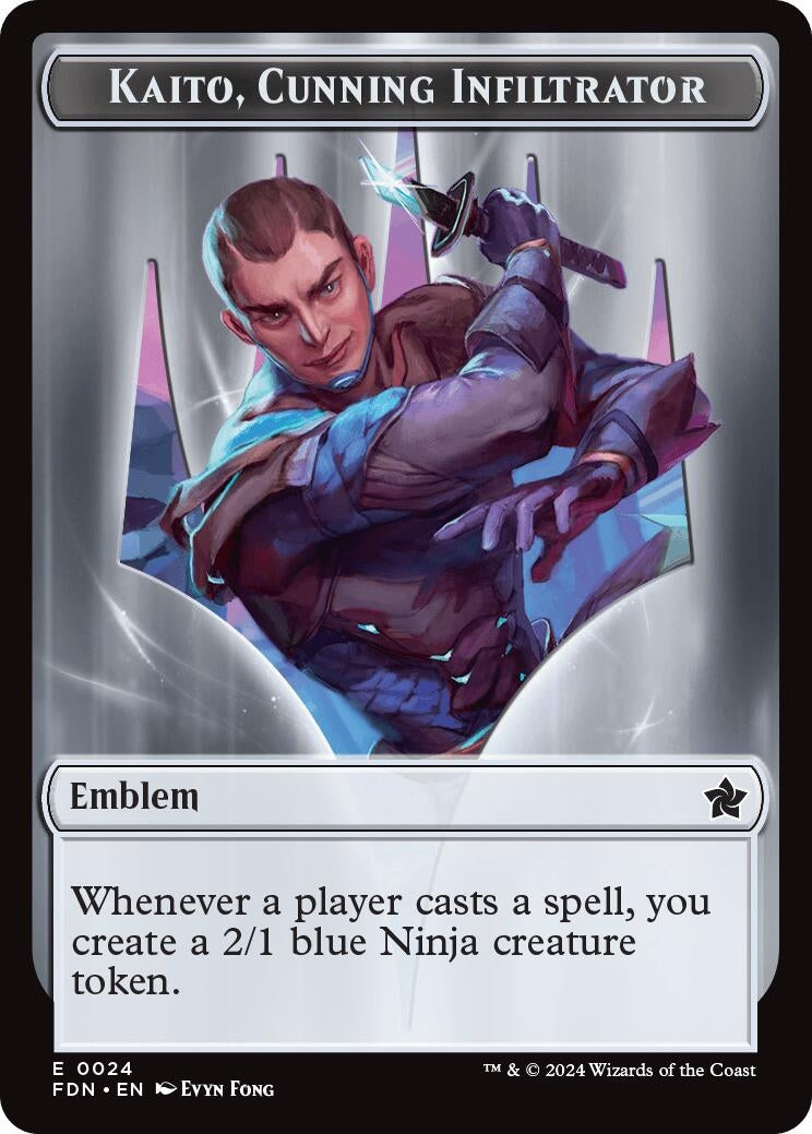Emblem - Kaito, Cunning Infiltrator // Ninja Doubled-Sided Token (24 // 12) (Foundations)