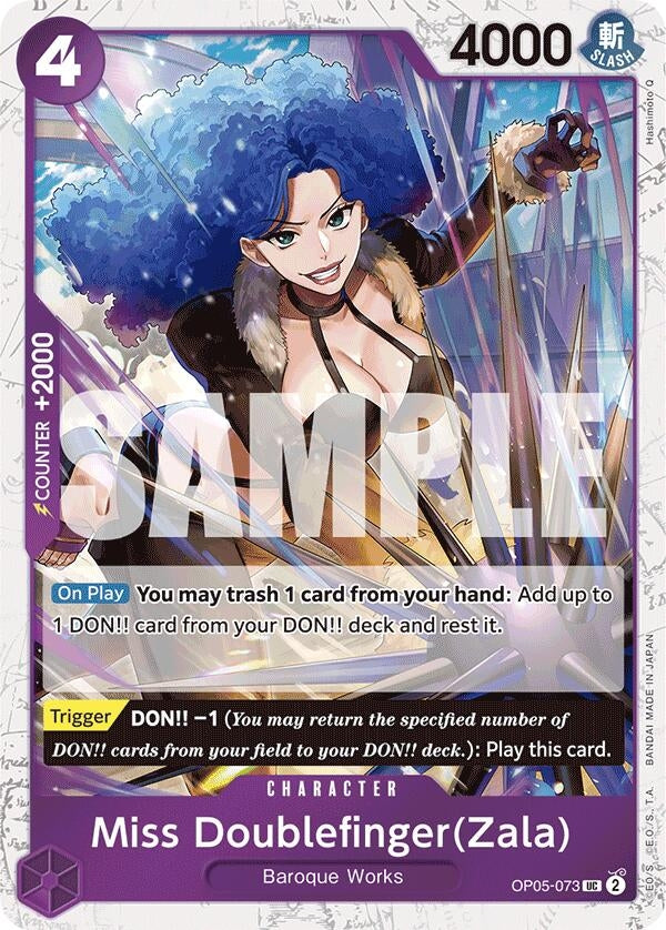 Image for Miss Doublefinger(Zala) (Jolly Roger Foil) (OP05-073) (Premium Booster -The Best-) - One Piece Card Game