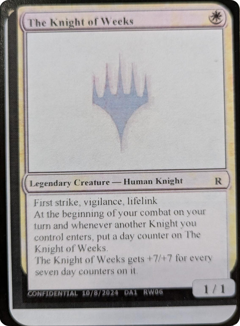 The Knight of Weeks (Un-Known Event Playtest Cards)
