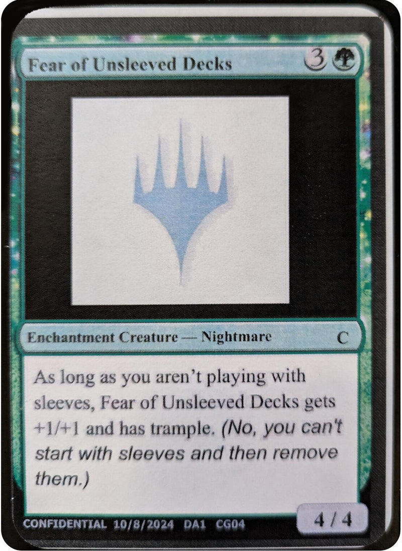 Fear of Unsleeved Decks (Un-Known Event Playtest Cards)