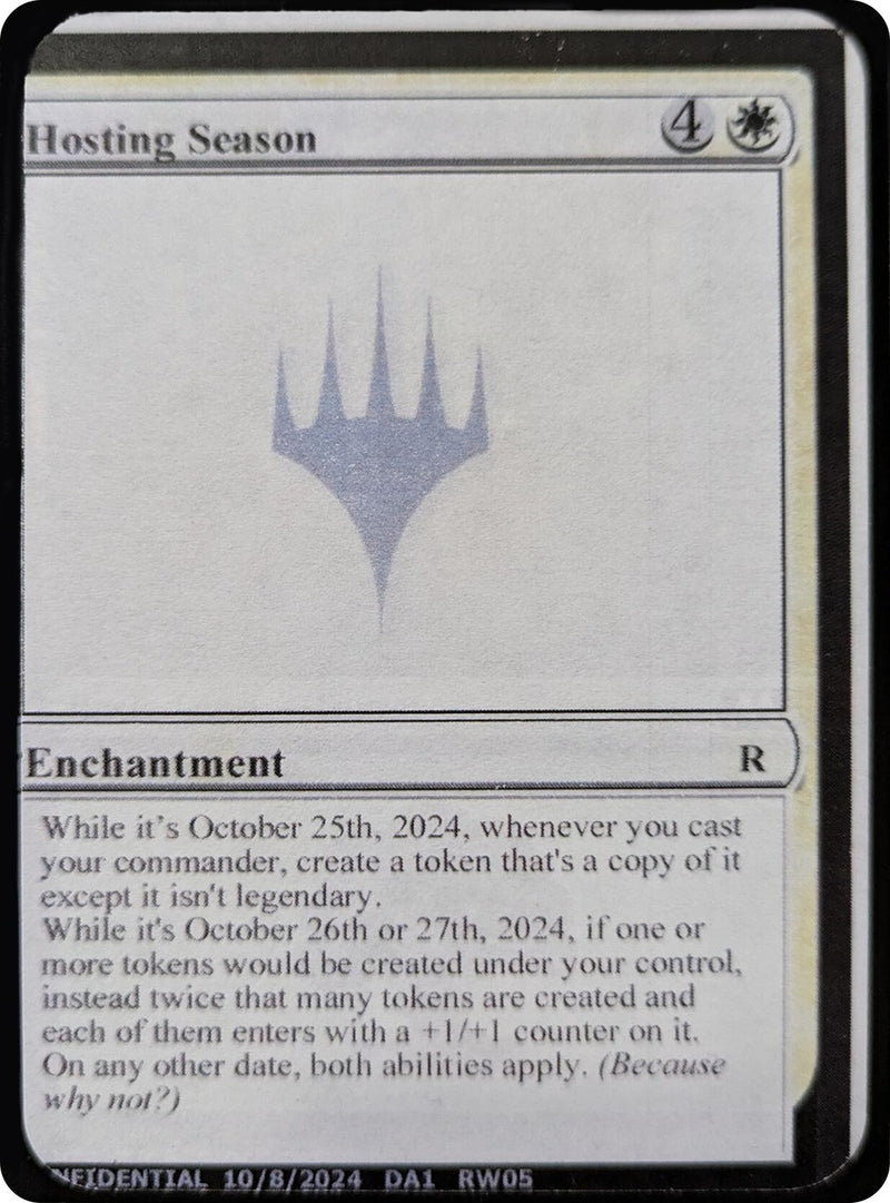 Hosting Season (Un-Known Event Playtest Cards)