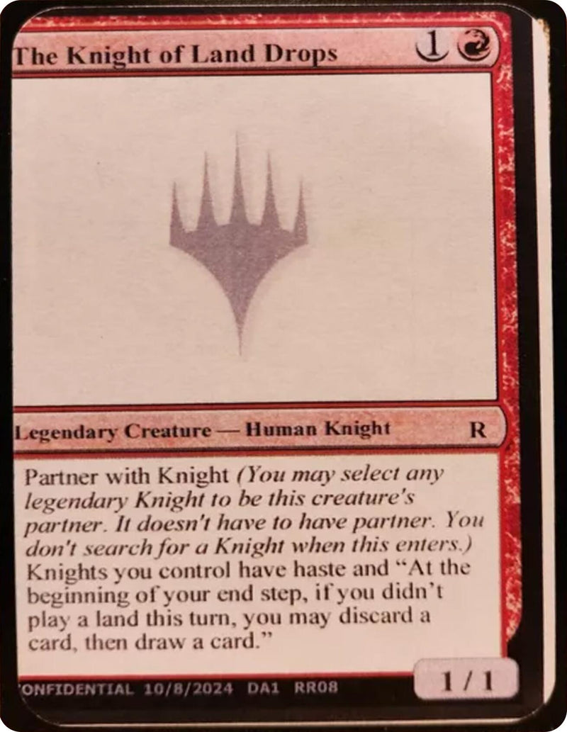 The Knight of Land Drops (Un-Known Event Playtest Cards)