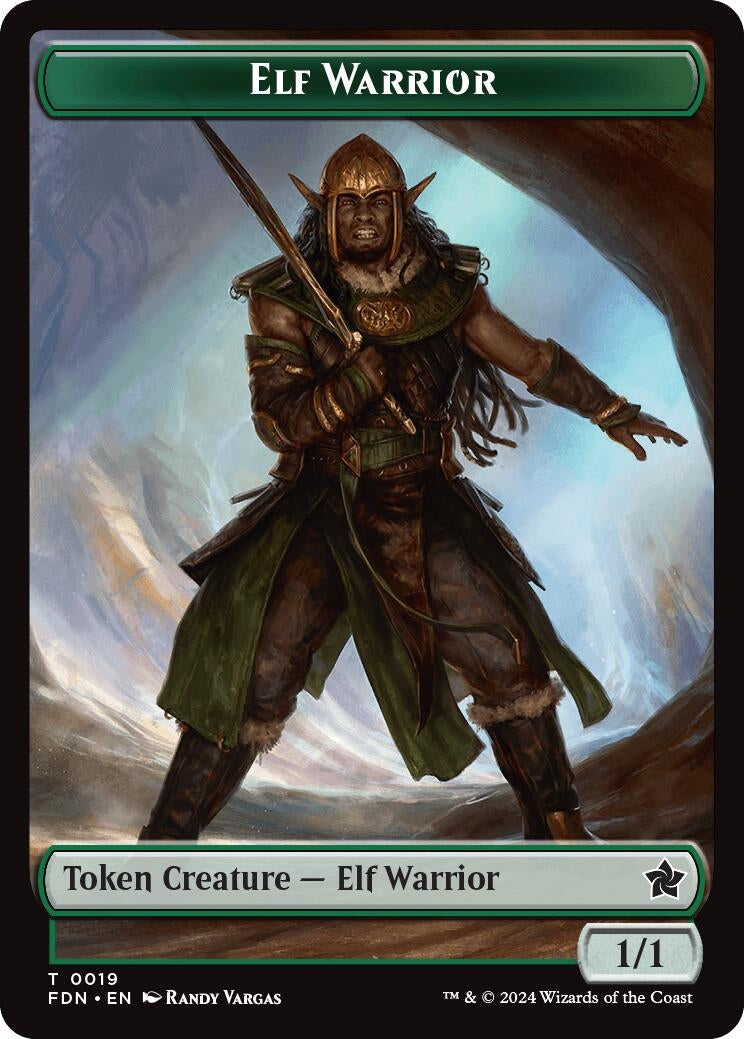 Elf Warrior // Rat (0030) Double-Sided Token (19 // 30) (Foundations)