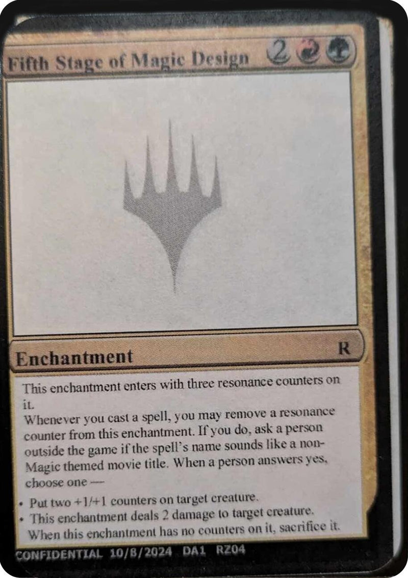 Fifth Stage of Magic Design (Un-Known Event Playtest Cards)