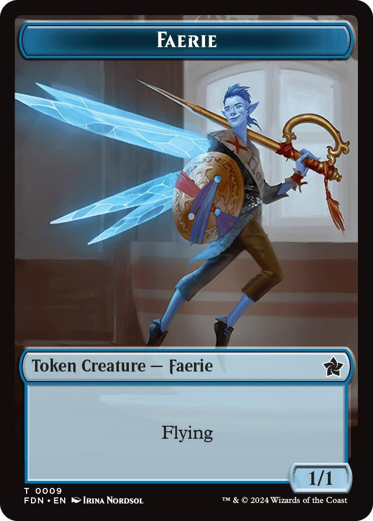 Faerie // Zombie Double-Sided Token (9 // 15) (Foundations)