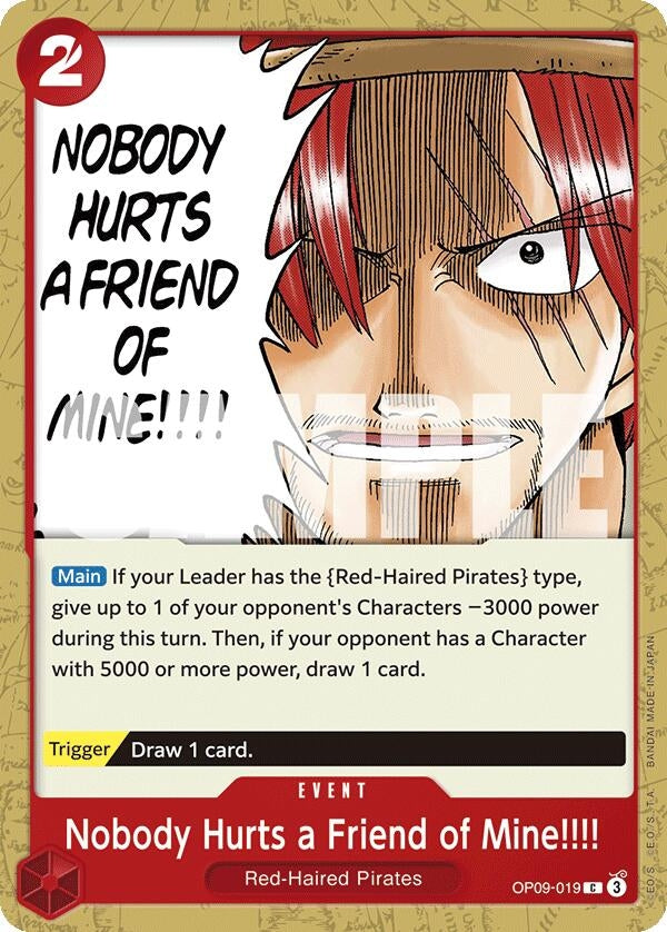 Image for Nobody Hurts a Friend of Mine!!!! (OP09-019) (Emperors in the New World) - One Piece Card Game