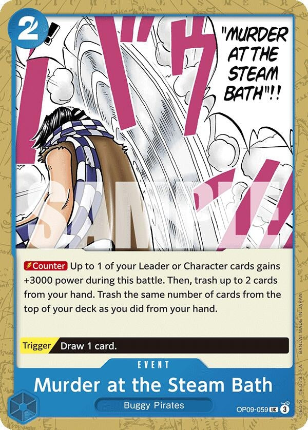 Image for Murder at the Steam Bath (OP09-059) (Emperors in the New World) - One Piece Card Game