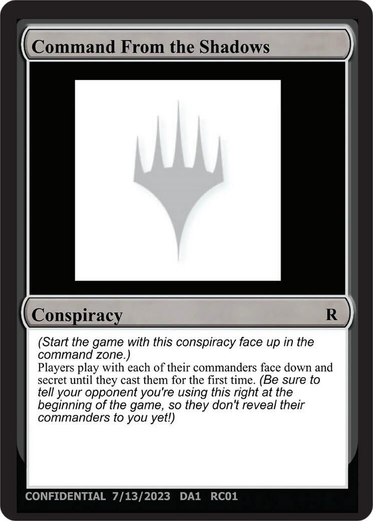 Command From the Shadows (Un-Known Event Playtest Cards)