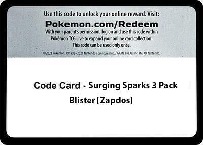 Image for Code Card - Surging Sparks 3 Pack Blister [Zapdos] (SV08: Surging Sparks) - Pokemon