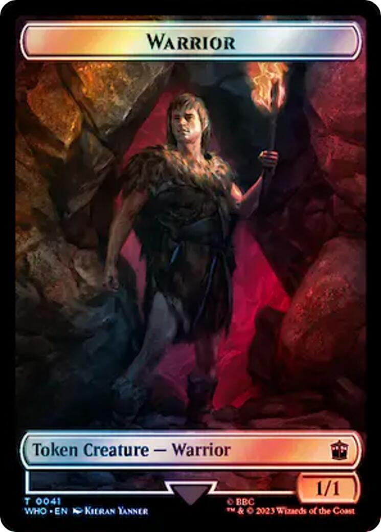 Image for Warrior // Beast (0049) Double-Sided Token (Surge Foil) (41 // 49) - Magic: The Gathering