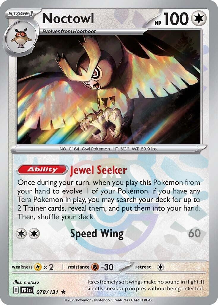 Image for Noctowl (Master Ball Pattern) (078/131) (SV: Prismatic Evolutions) - Pokemon