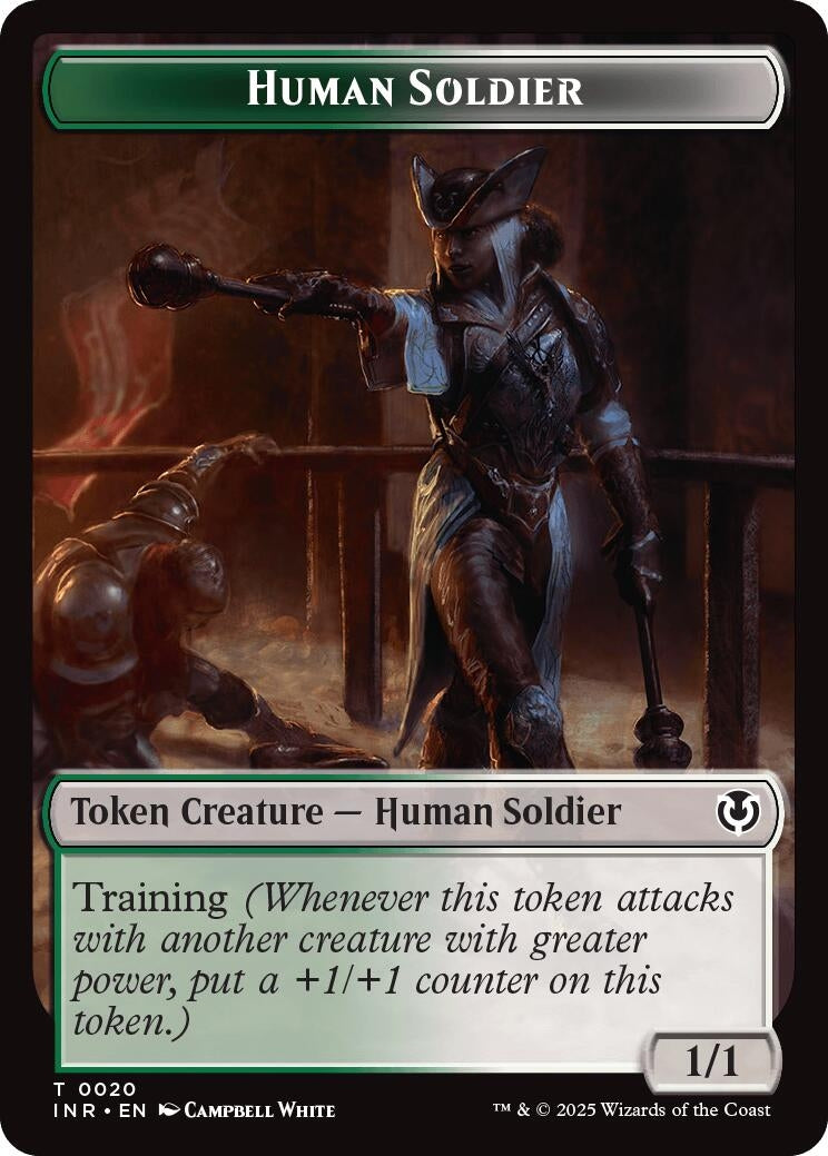 Human Soldier (0020) // Emblem - Tamiyo, Field Researcher Double-Sided Token (20 // 26) (Innistrad Remastered)