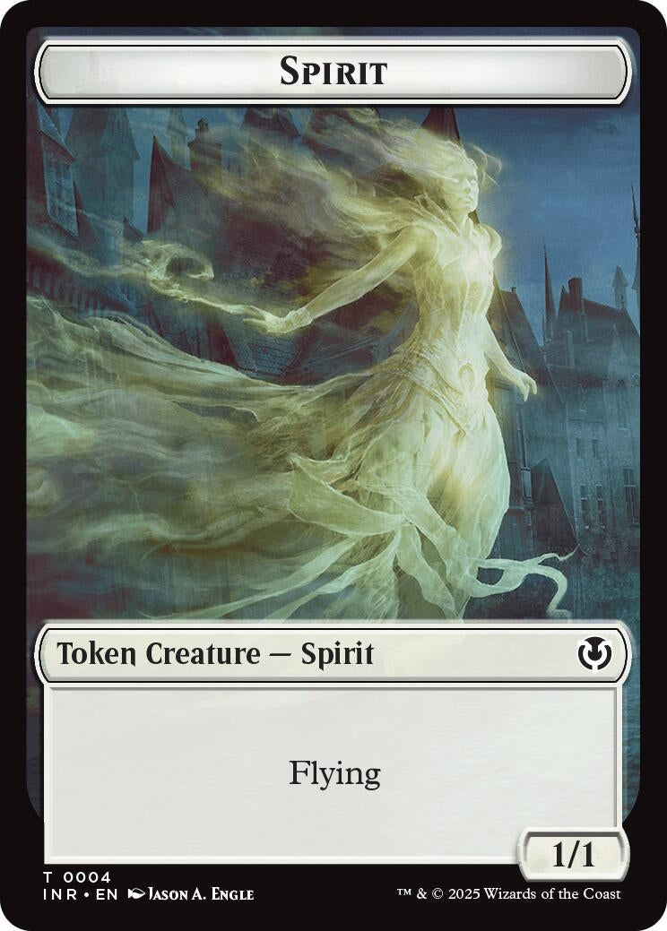 Spirit // Human (0002) Double-Sided Token (2 // 4) (Innistrad Remastered)