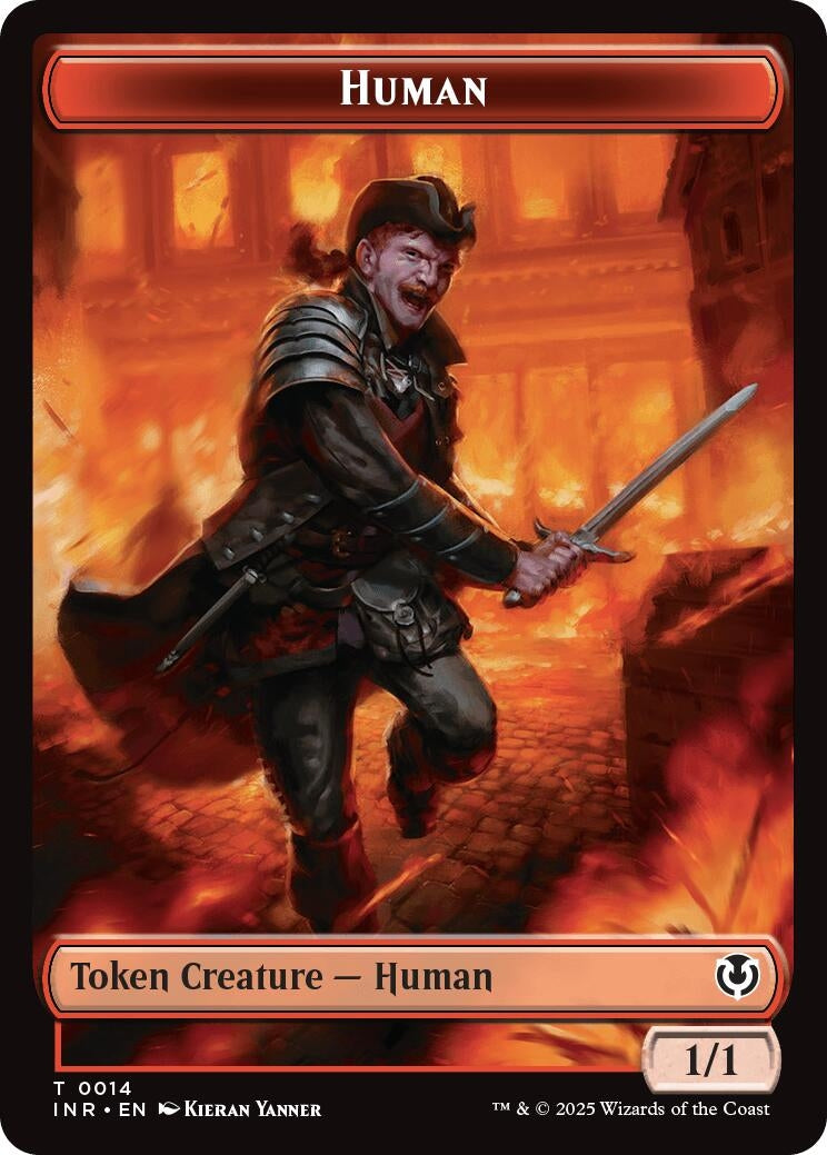 Human (0014) // Emblem - Chandra, Dressed to Kill Double-Sided Token (14 // 24) (Innistrad Remastered)