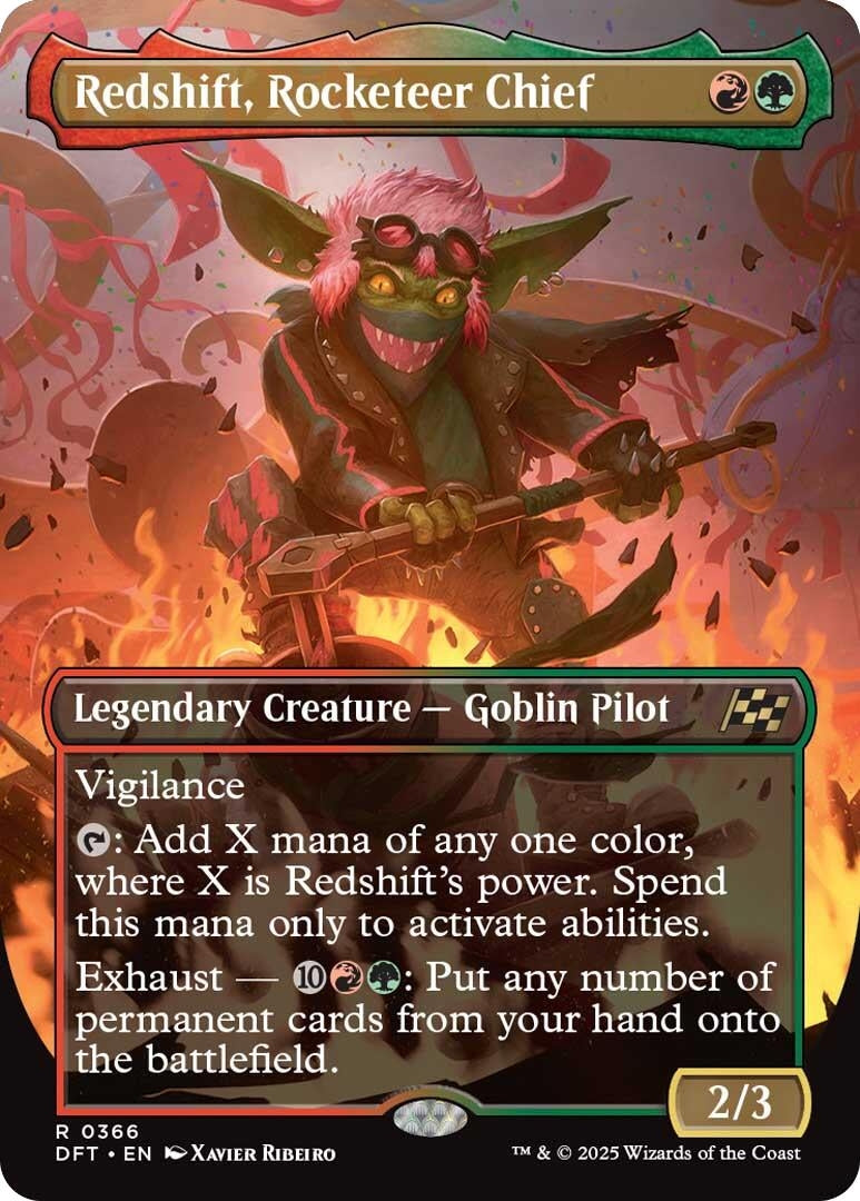 Image for Redshift, Rocketeer Chief (Borderless) (366) (Aetherdrift) - Magic: The Gathering