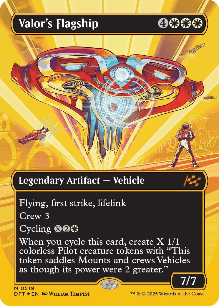 Valor's Flagship (Borderless) (First-Place Foil) (519) (Aetherdrift)