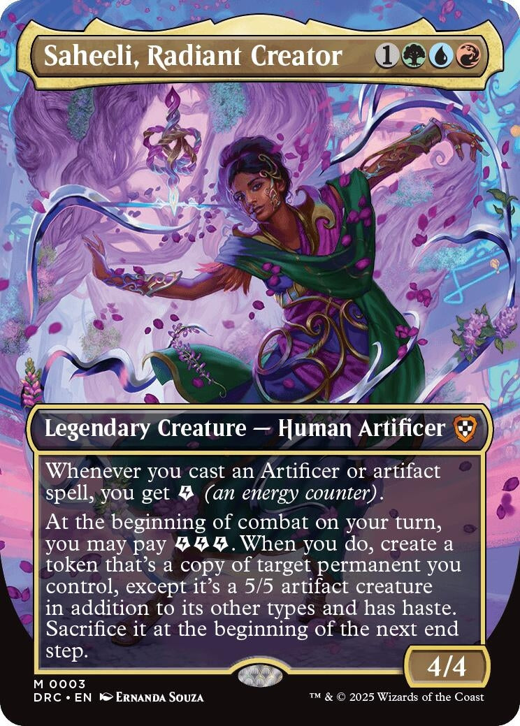 Saheeli, Radiant Creator (Borderless) (3) (Commander: Aetherdrift)